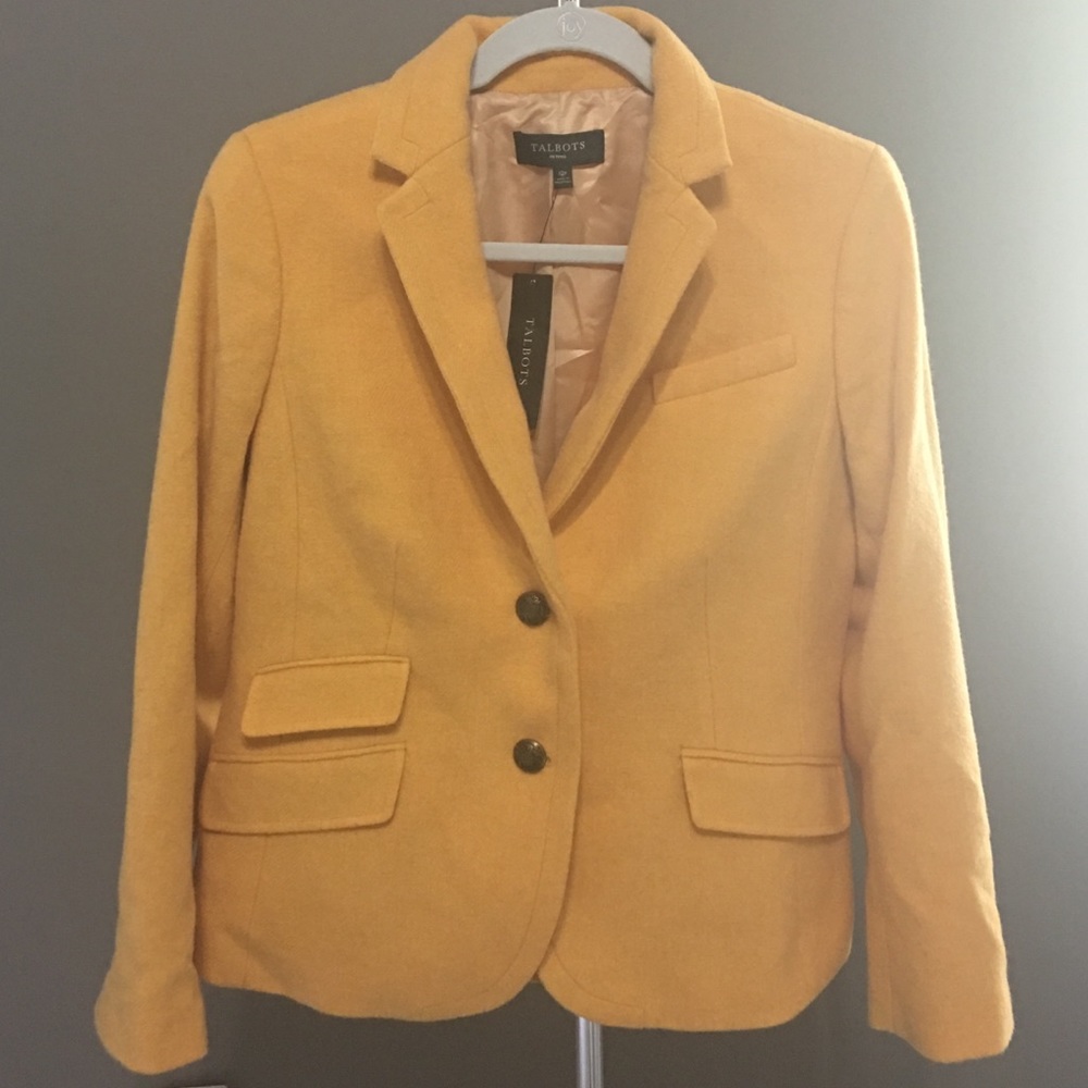 Talbots NWT Yellow Wool Blend Blazer